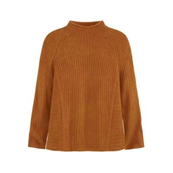 New Adyson Parker Pullover Sweater Mock Neck Copper Brown Rayon Blend XS - Picture 1 of 9